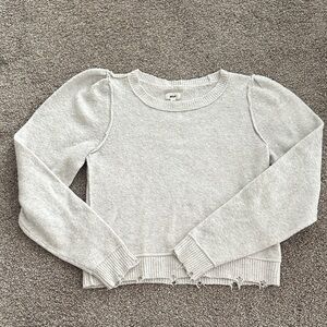Aerie Light Gray Crew Neck Sweater